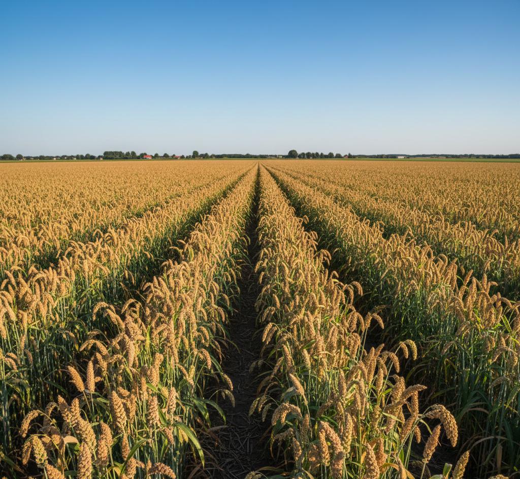 Millet field at harvest stage