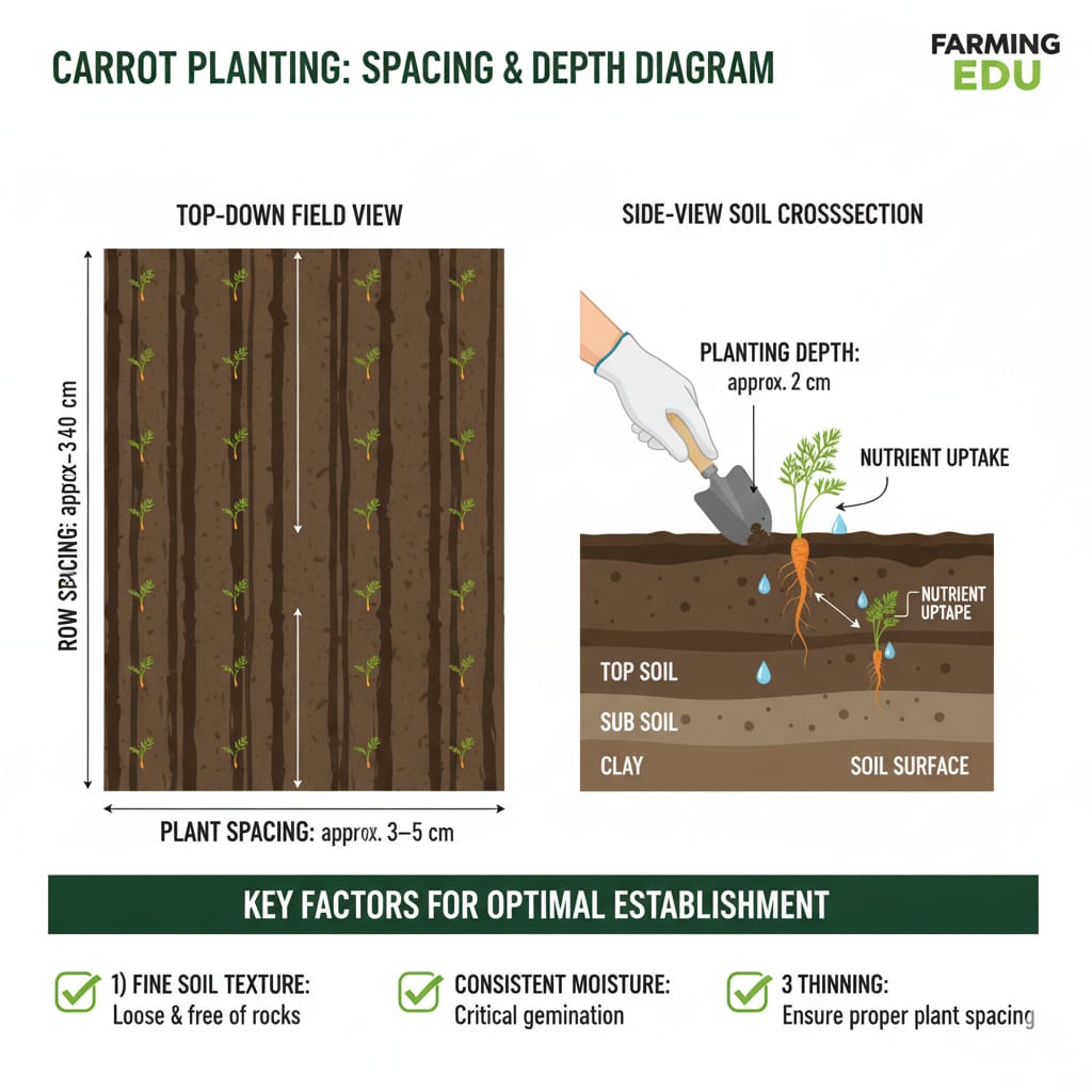 Carrot plant spacing