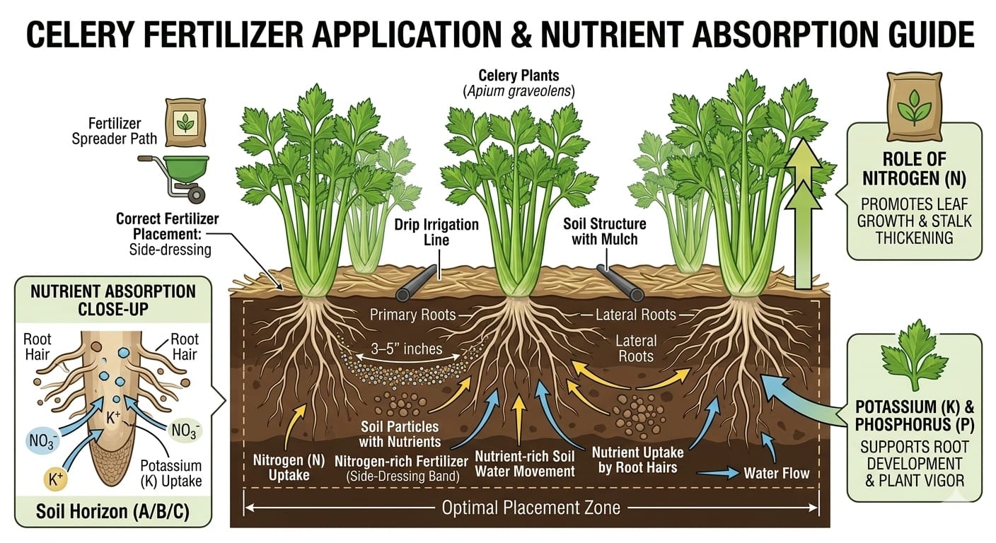 Celery fertilizer application