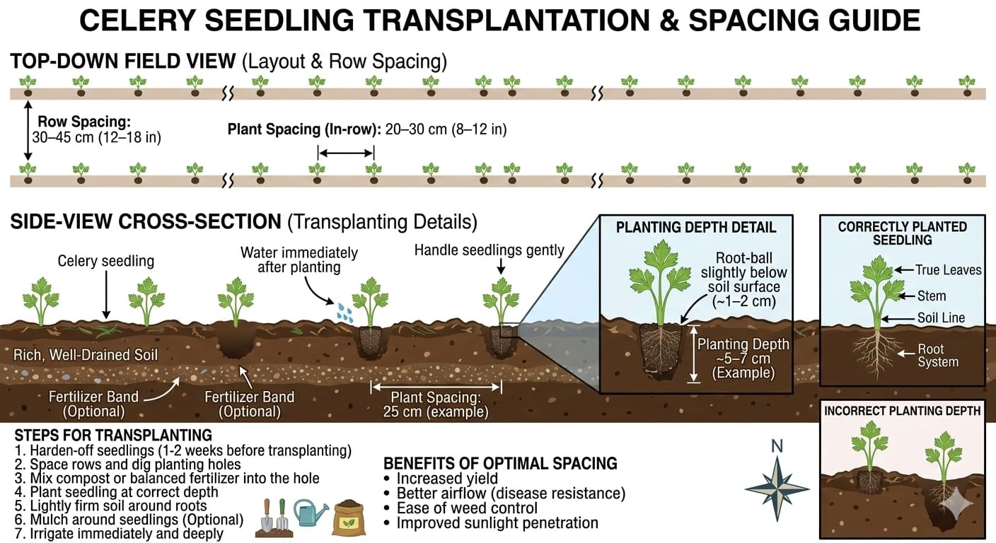 Celery plant spacing