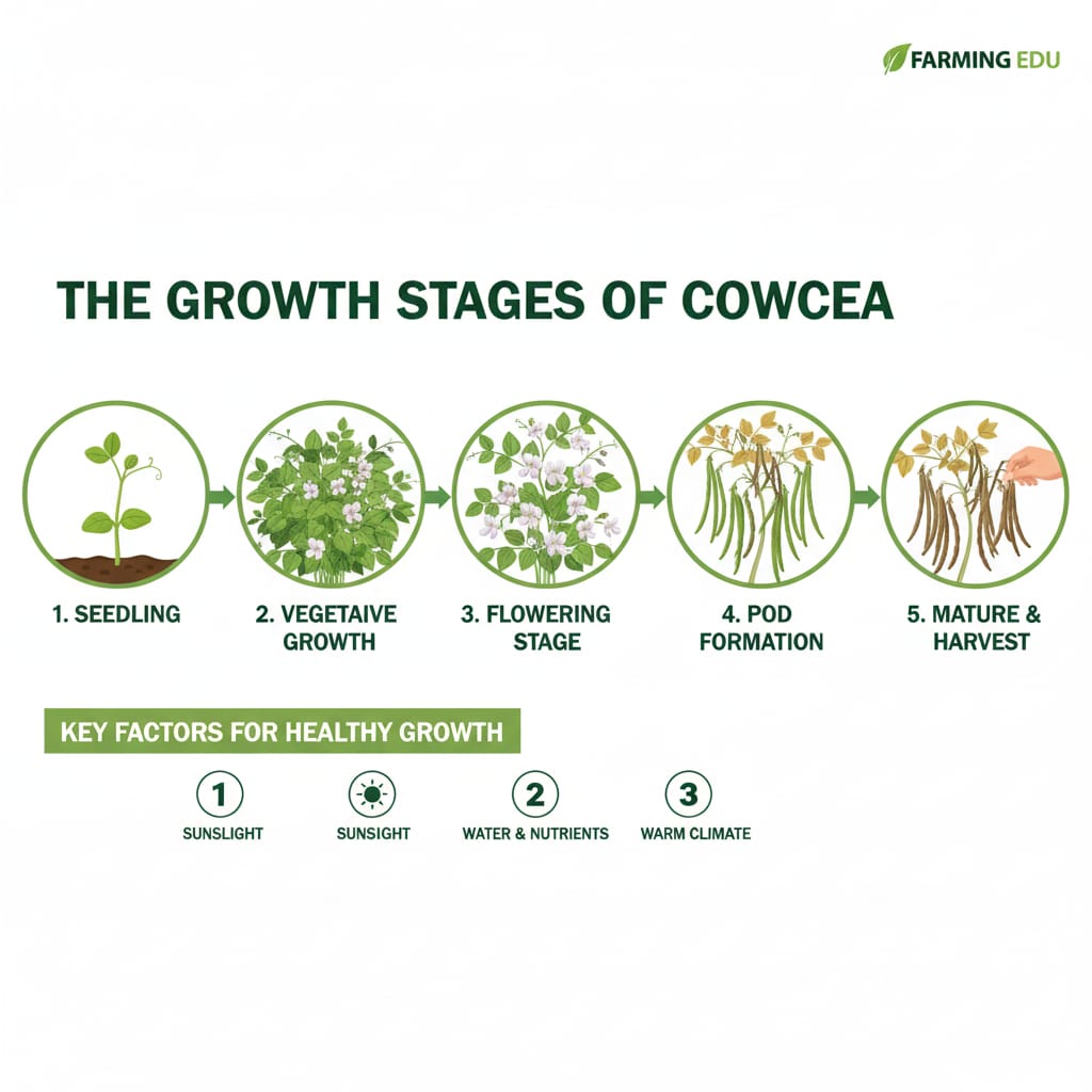 how long does cowpeas take to harvest || cowpead growth stages