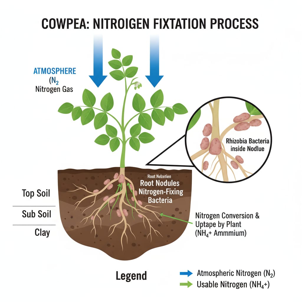 how cowpeas fix nitrogen
