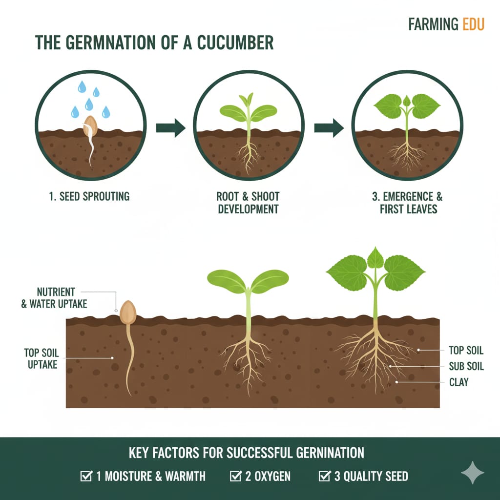 Cucumber seed germination