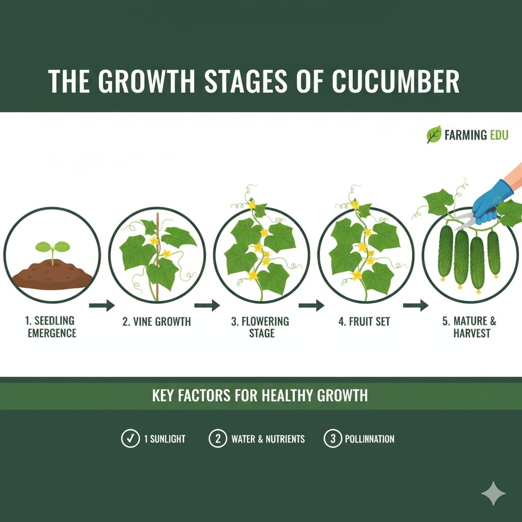 Cucumber growth stages