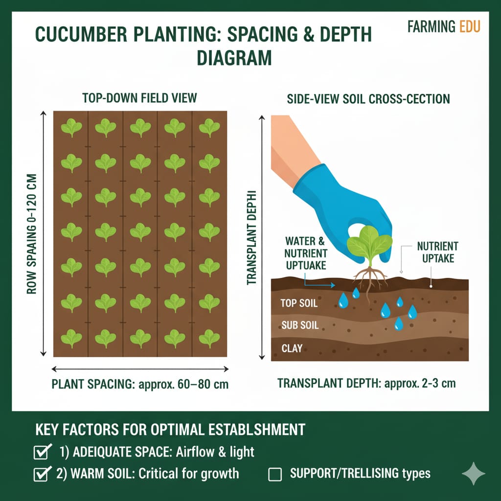 Cucumber plant spacing