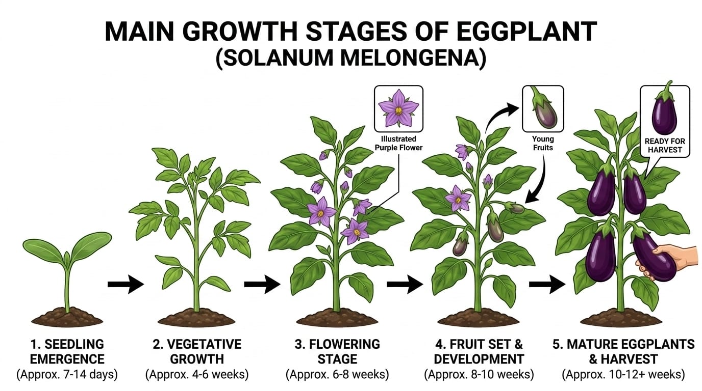 Eggplant growth stages