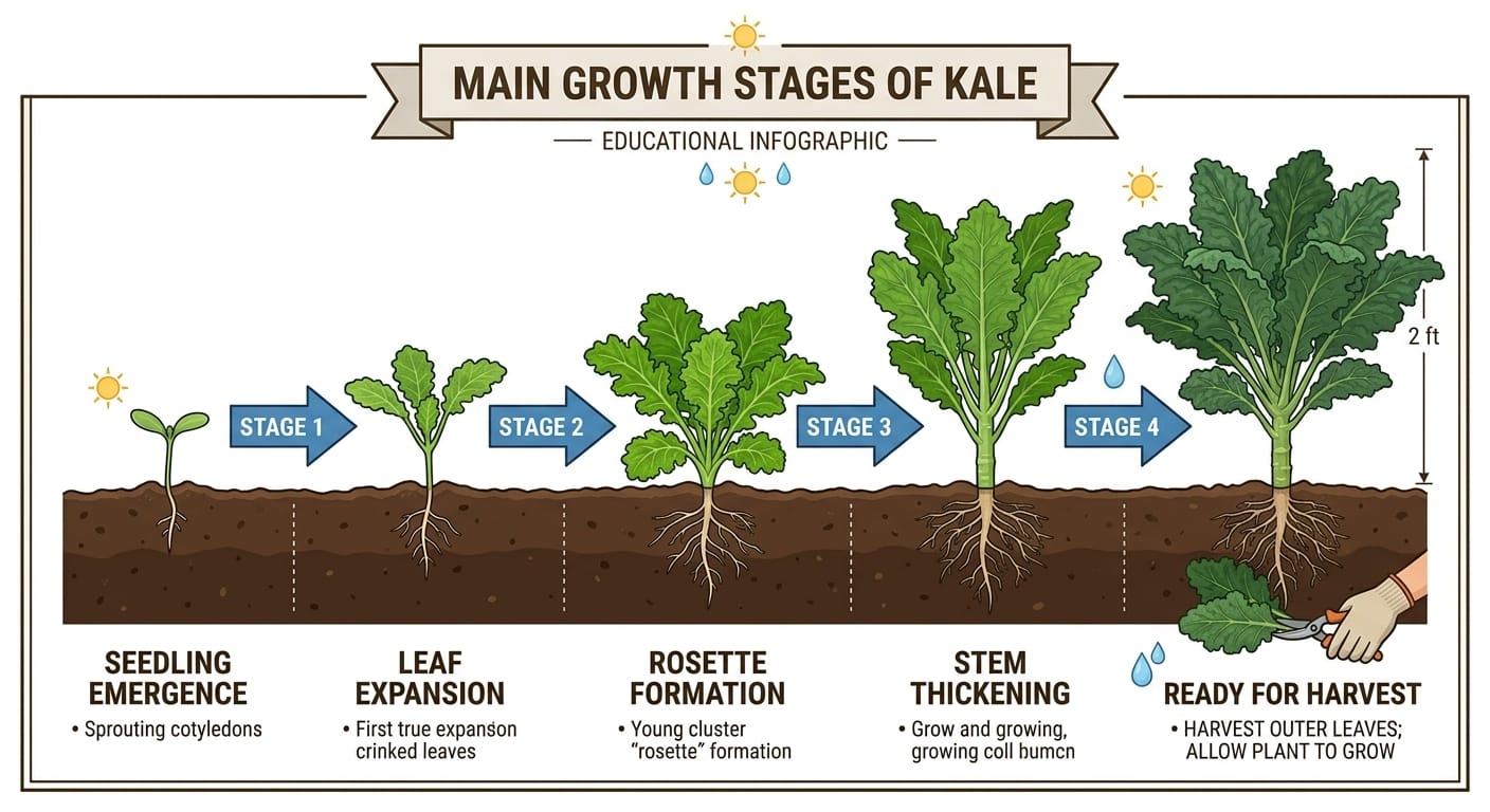 Lacinato Kale growth stages
