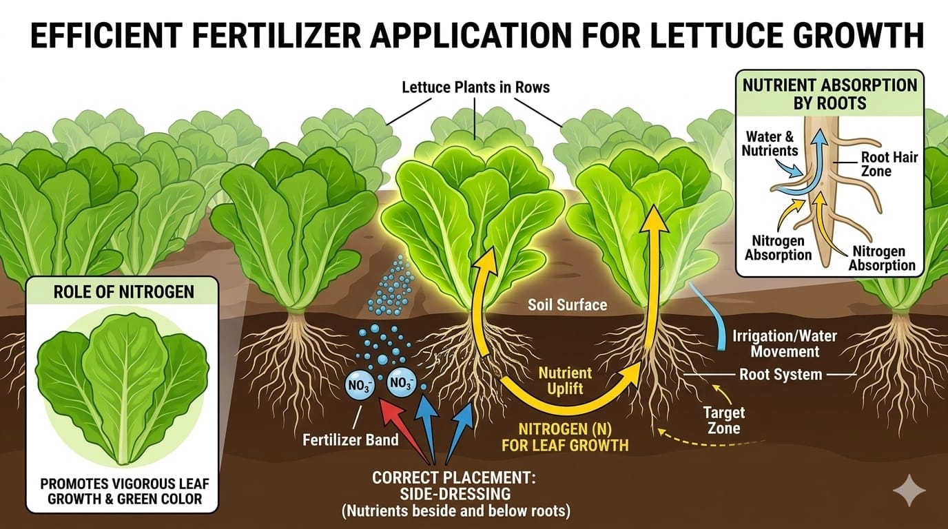 Fertilizer application for lettuce cultivation