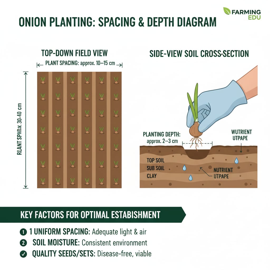 Onion plant spacing