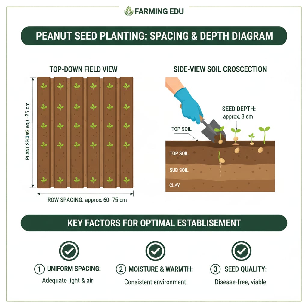 how to choose correct spacing for peanuts