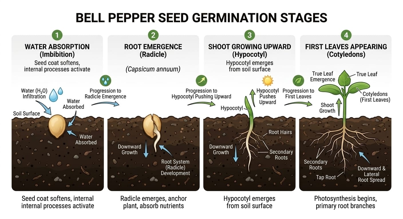 Capsicum seed germination stage