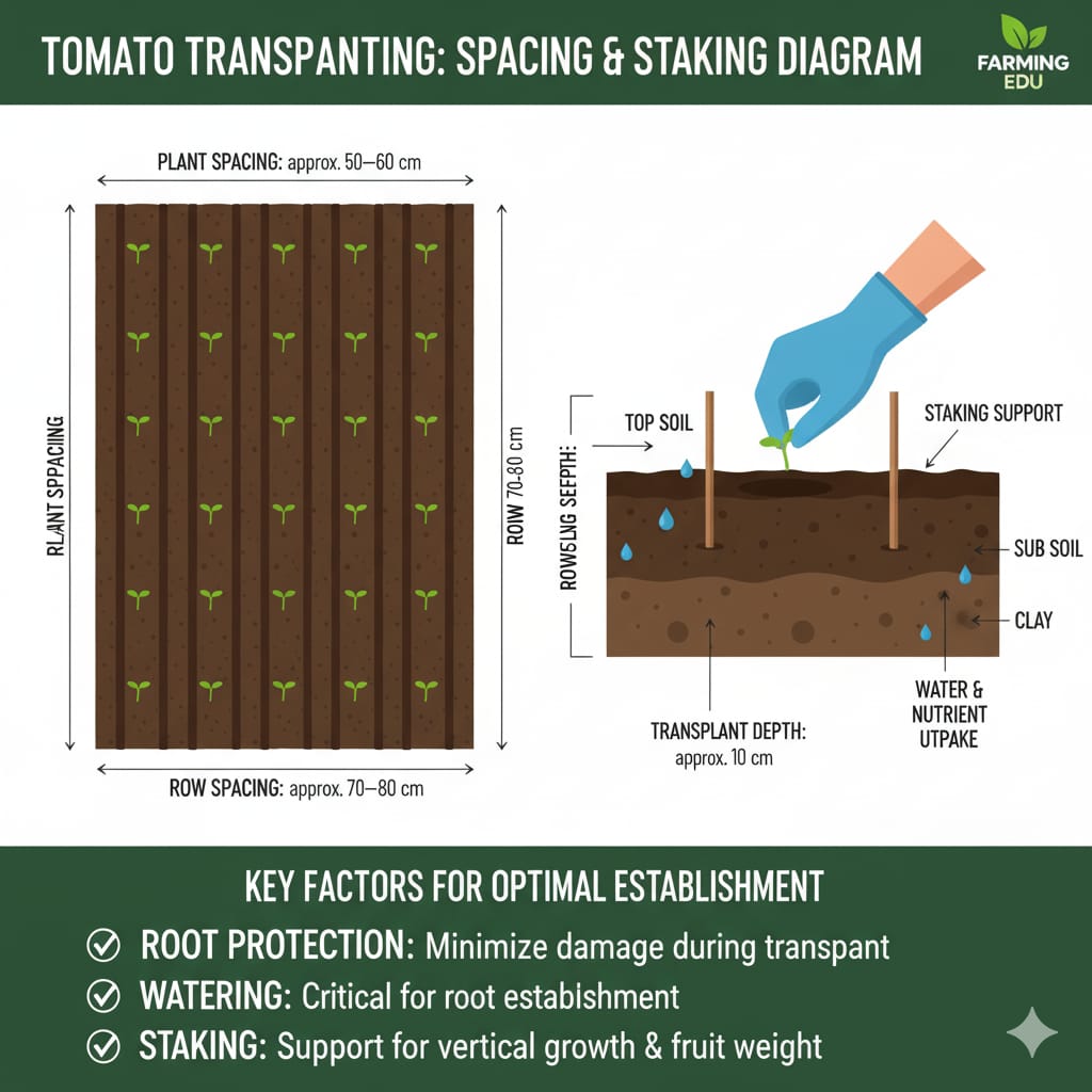 Tomato plant spacing for optimal growth