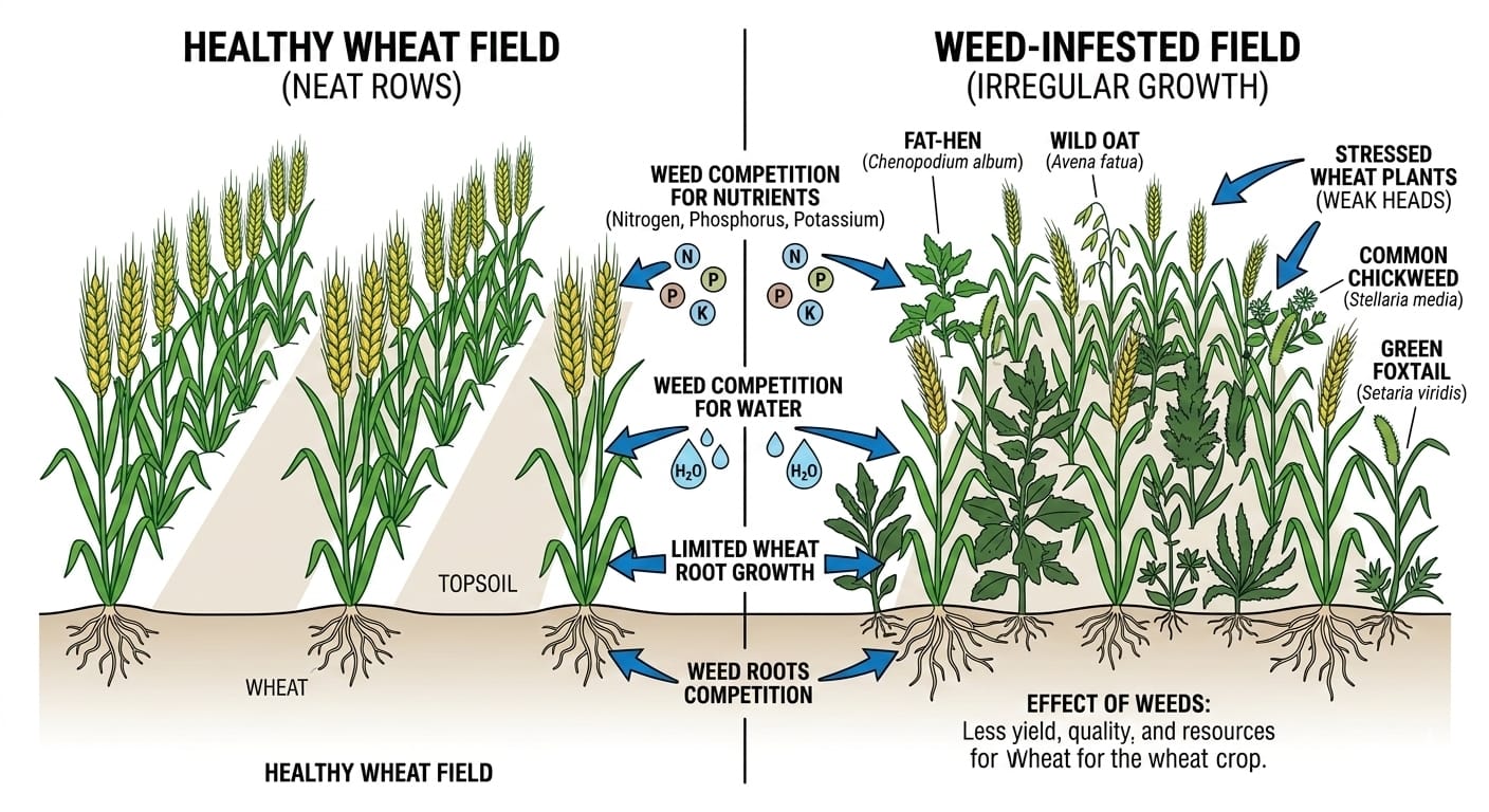 how weeds affect your wheat farm
